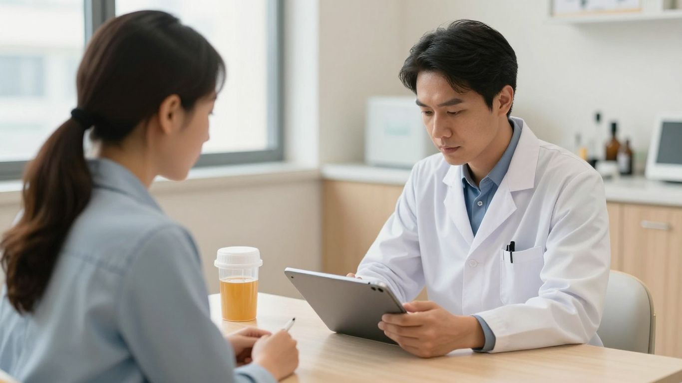 Clinician reviewing diagnostic results with patient