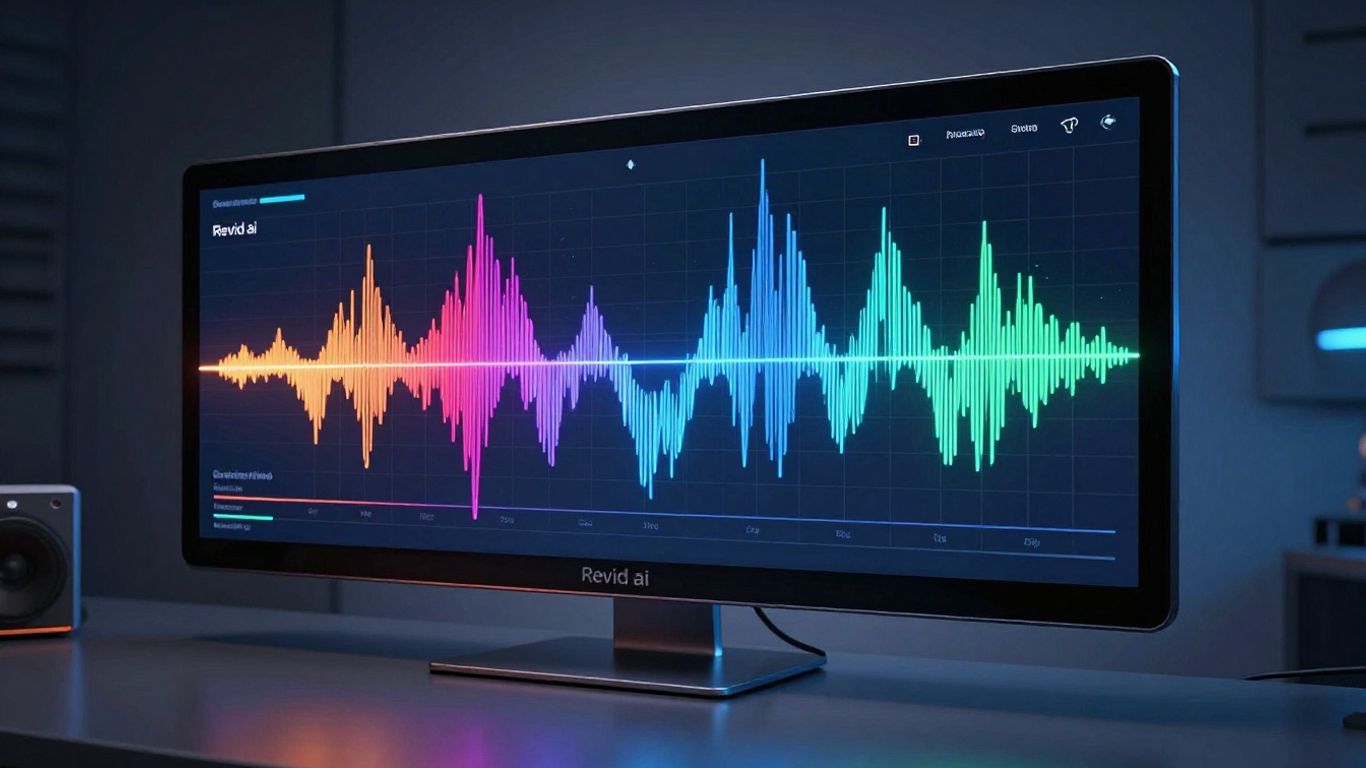 Revid.ai interface with digital waveforms