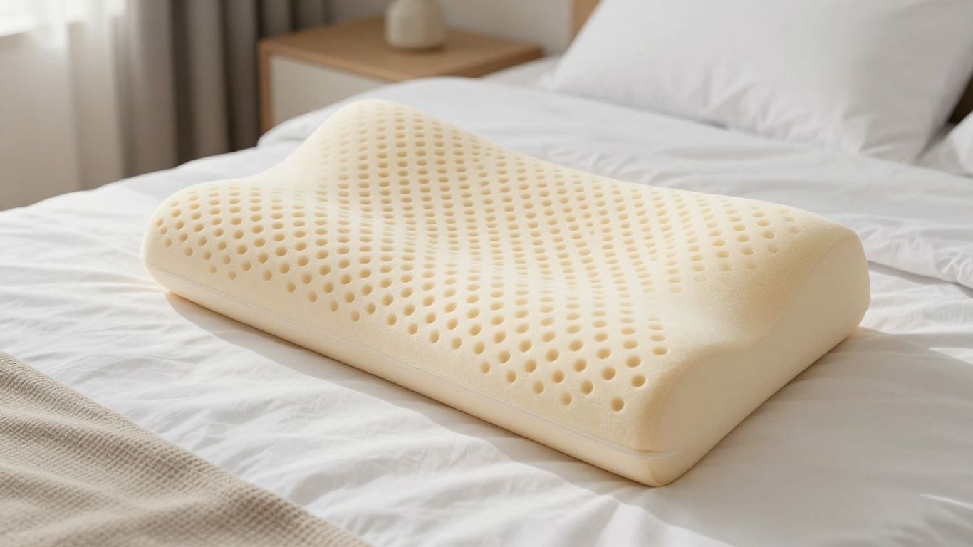 Comfortable memory foam body pillow on a bed.