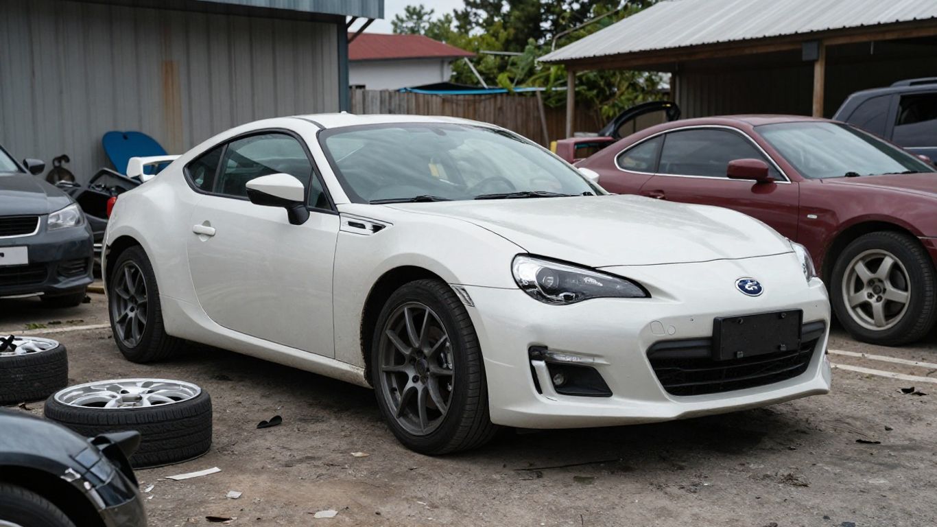 Subaru BRZ car parts at a wrecking yard