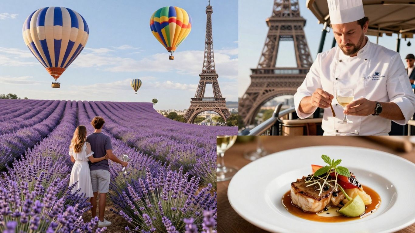 Iconic French landmarks and activities for tourists.