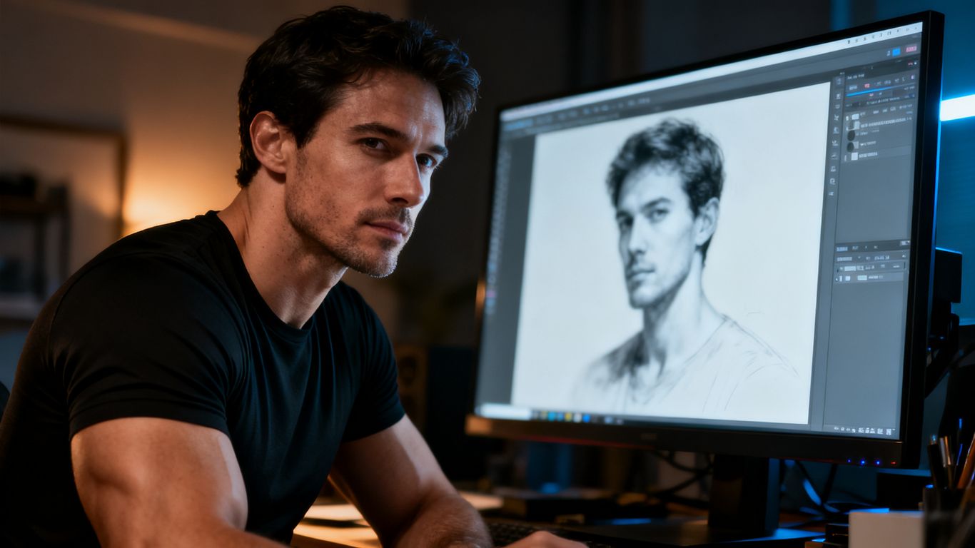 Hyper-realistic adult male reference and refined portrait