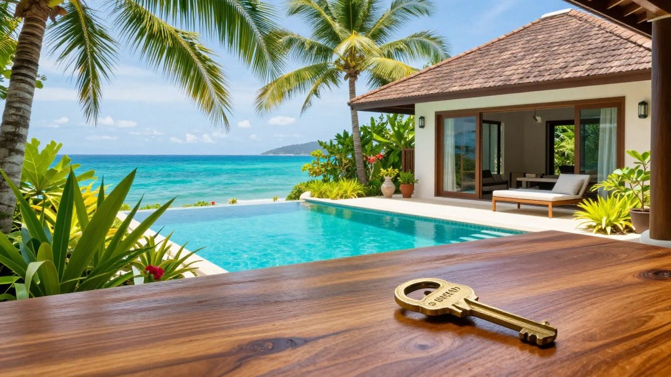 Phuket villa with pool and tropical garden.