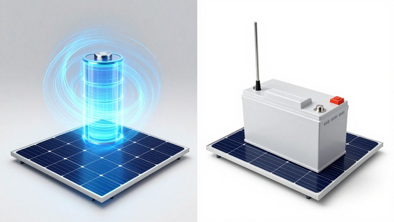 Panneau solaire avec batterie virtuelle et physique.