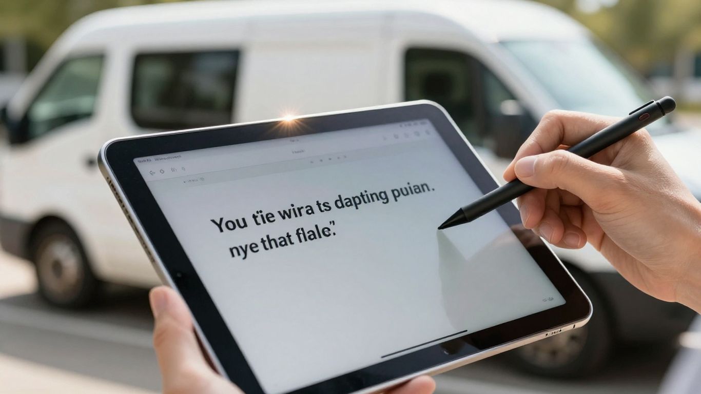Digital quote on a tablet for field service business