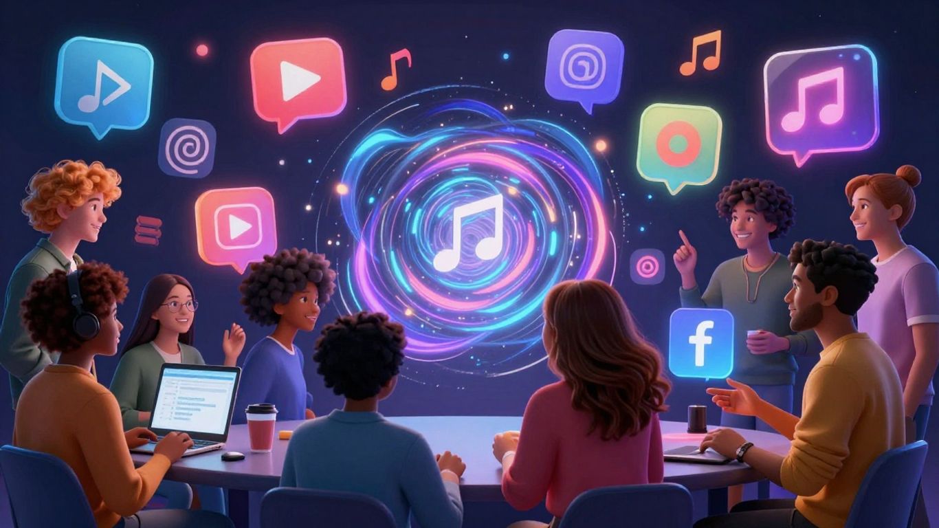 AI music video visuals on social media platforms.