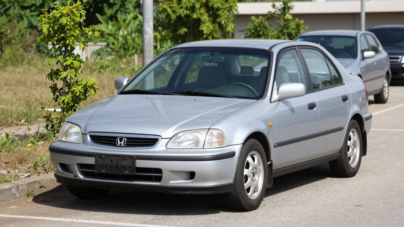 Honda car ready for trade-in at wreckers.