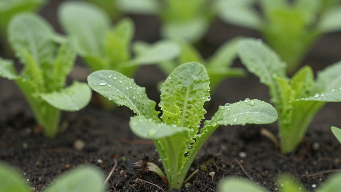 Junge Salatpflanzen wachsen im Boden