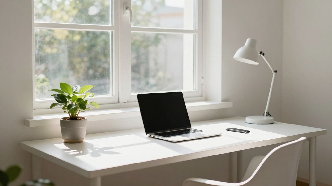 Home office mit viel natürlichem Licht