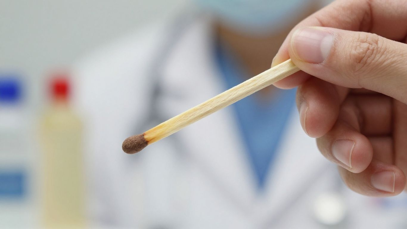 Implante hormonal anticoncepcional em close-up.