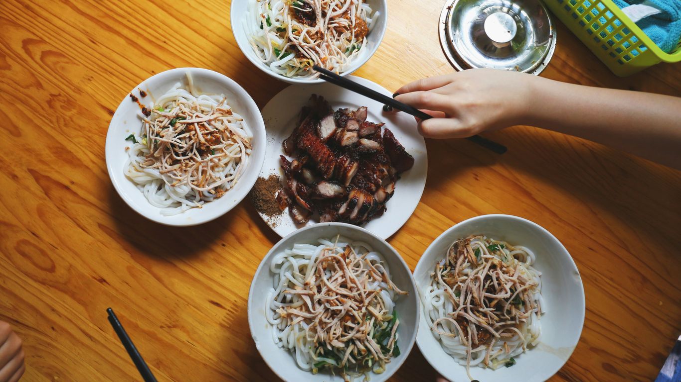 A vibrant array of local noodle dishes