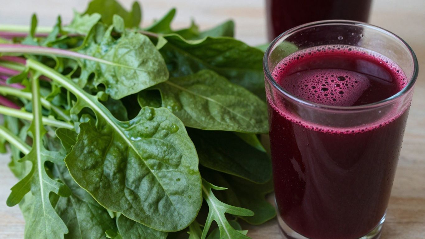 Leafy greens and beet juice, sources of dietary nitrate.