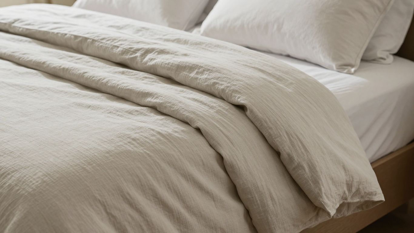 Brooklinen duvet cover on a neatly made bed.