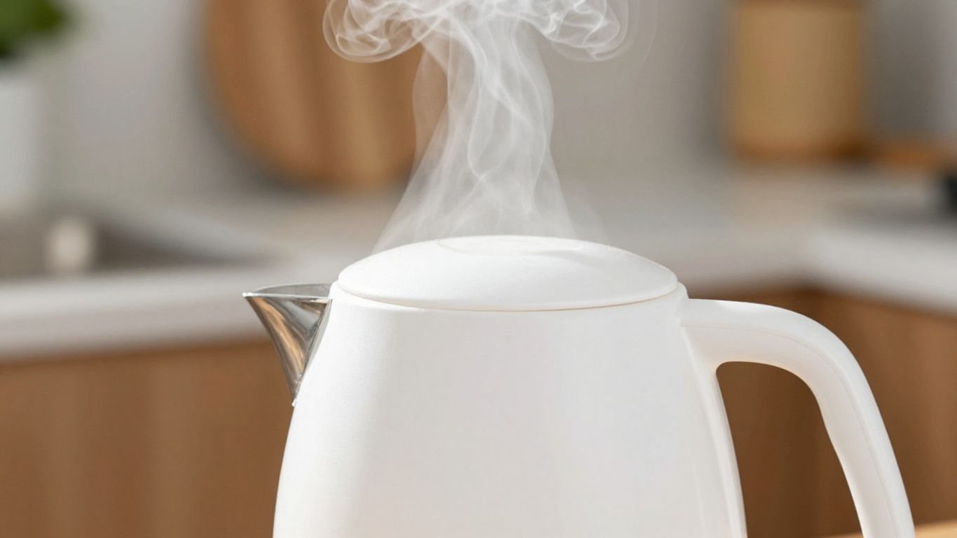 BPA-free plastic kettle with steam