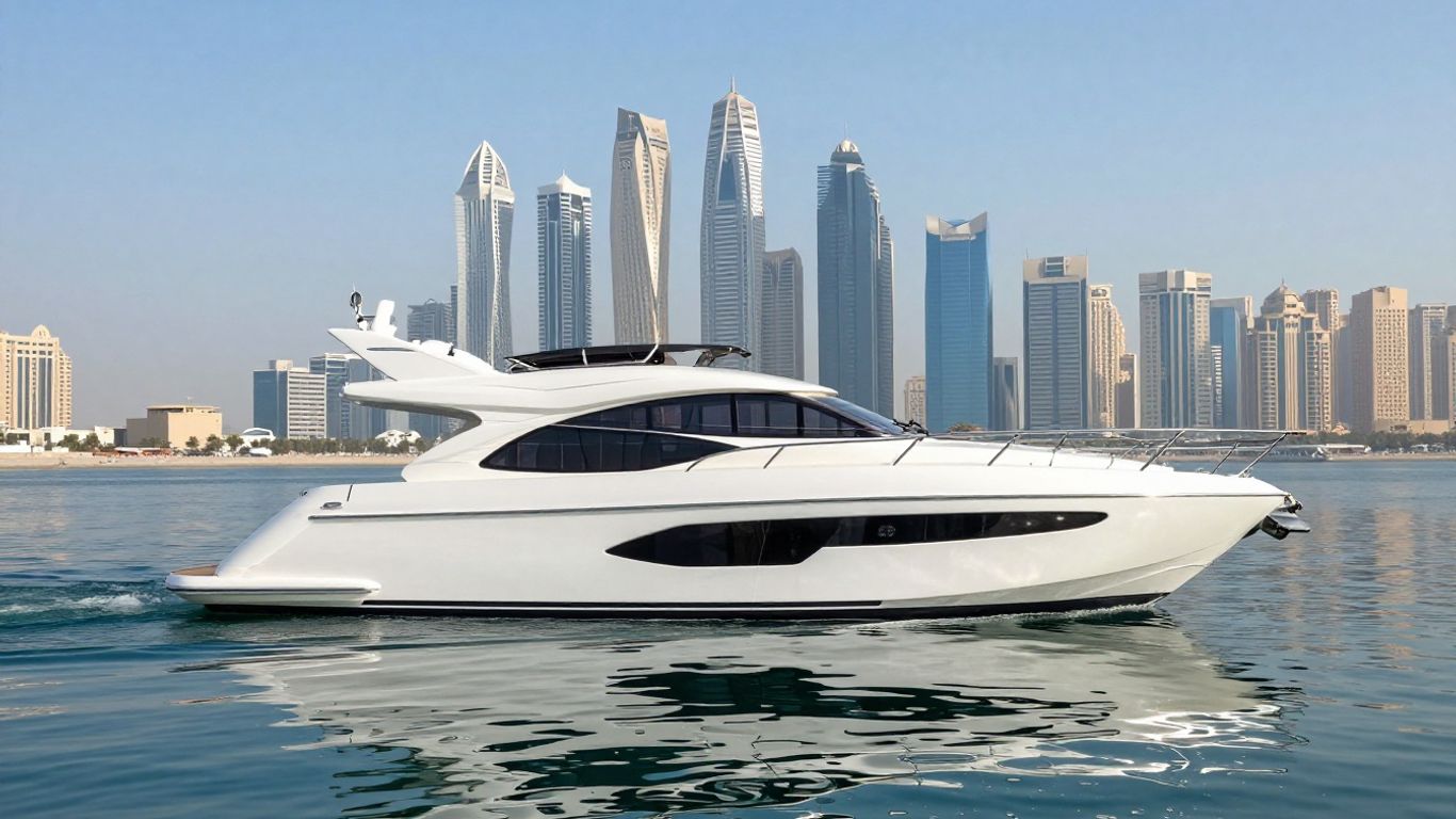 Motor Yacht A docked in Dubai harbor.