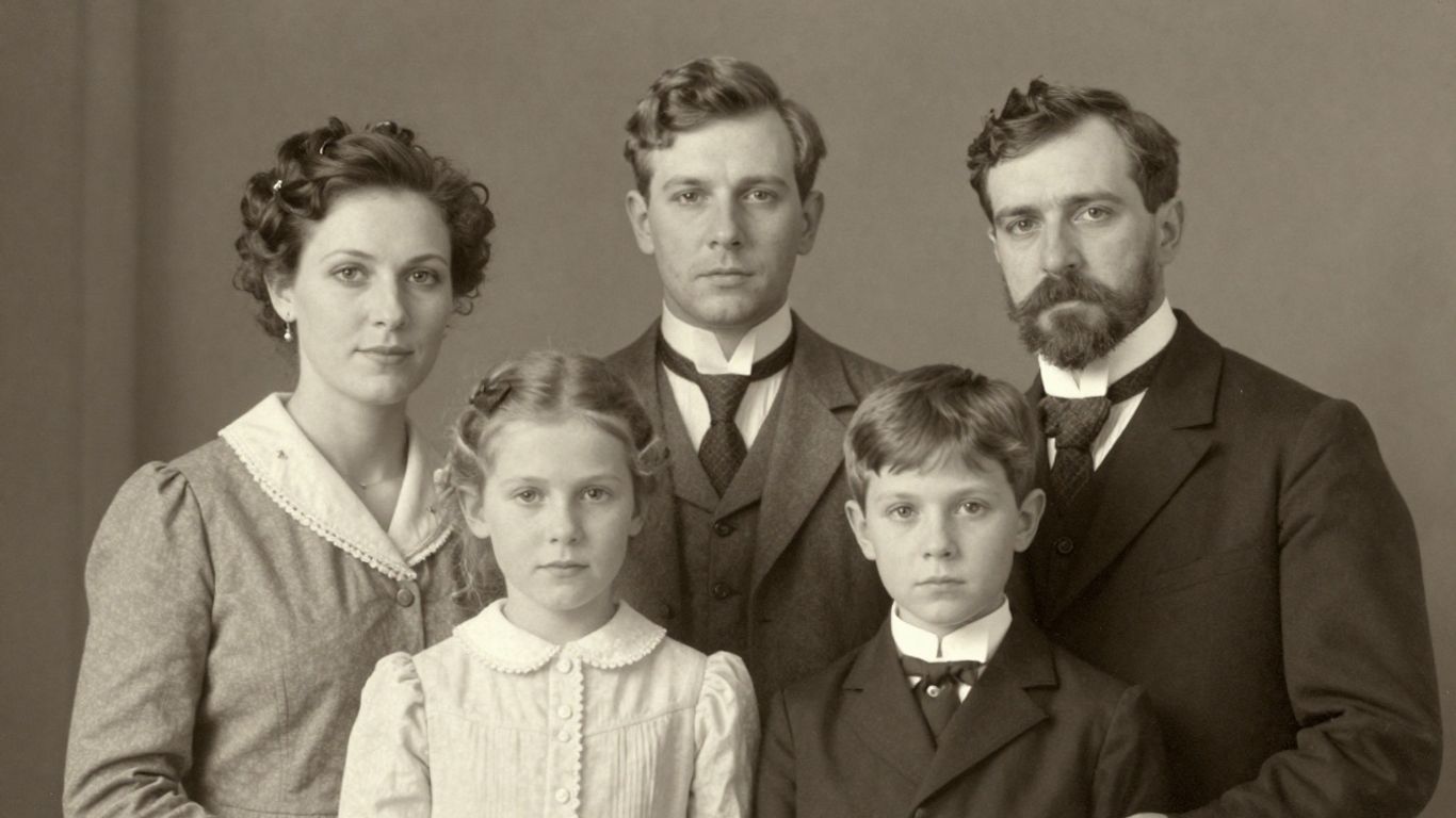 Foto antiga de família restaurada pelo aplicativo Photomyne.