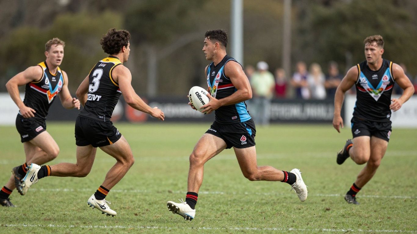 Oztag players in action during a game in Toowoomba.
