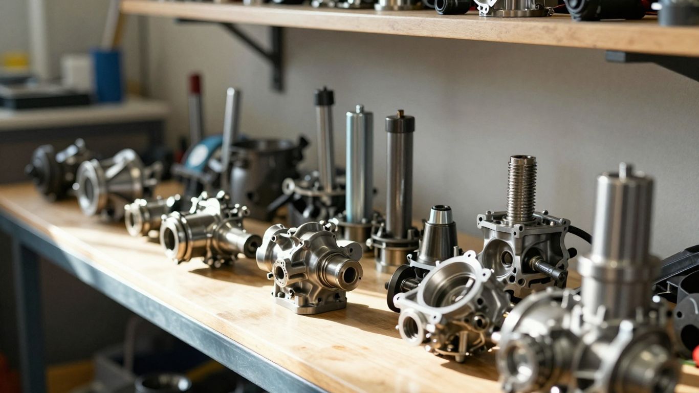 Auto and manual gearboxes in a workshop