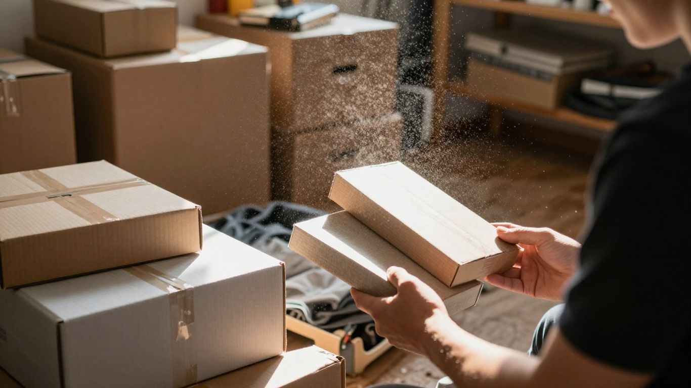 Decluttering belongings before a move