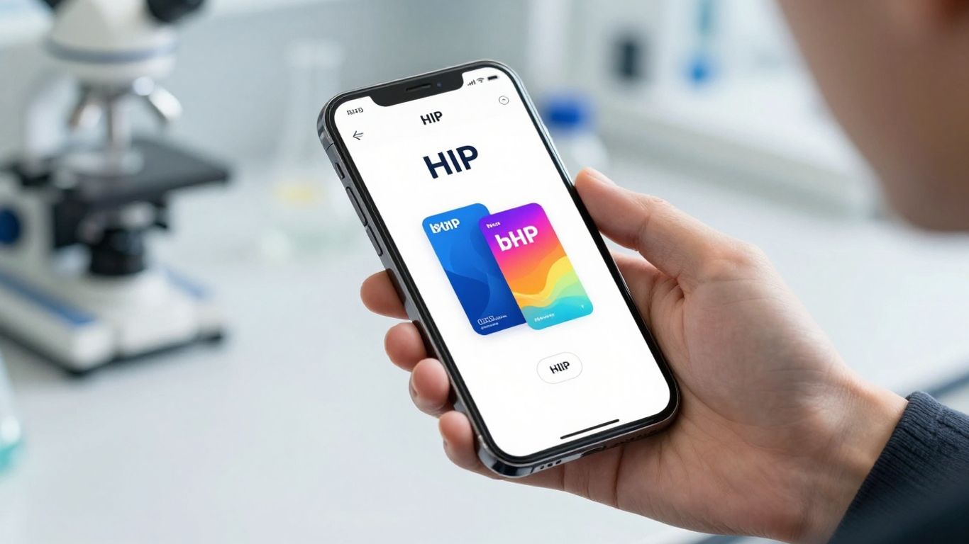 Persona usando celular con productos bHIP.