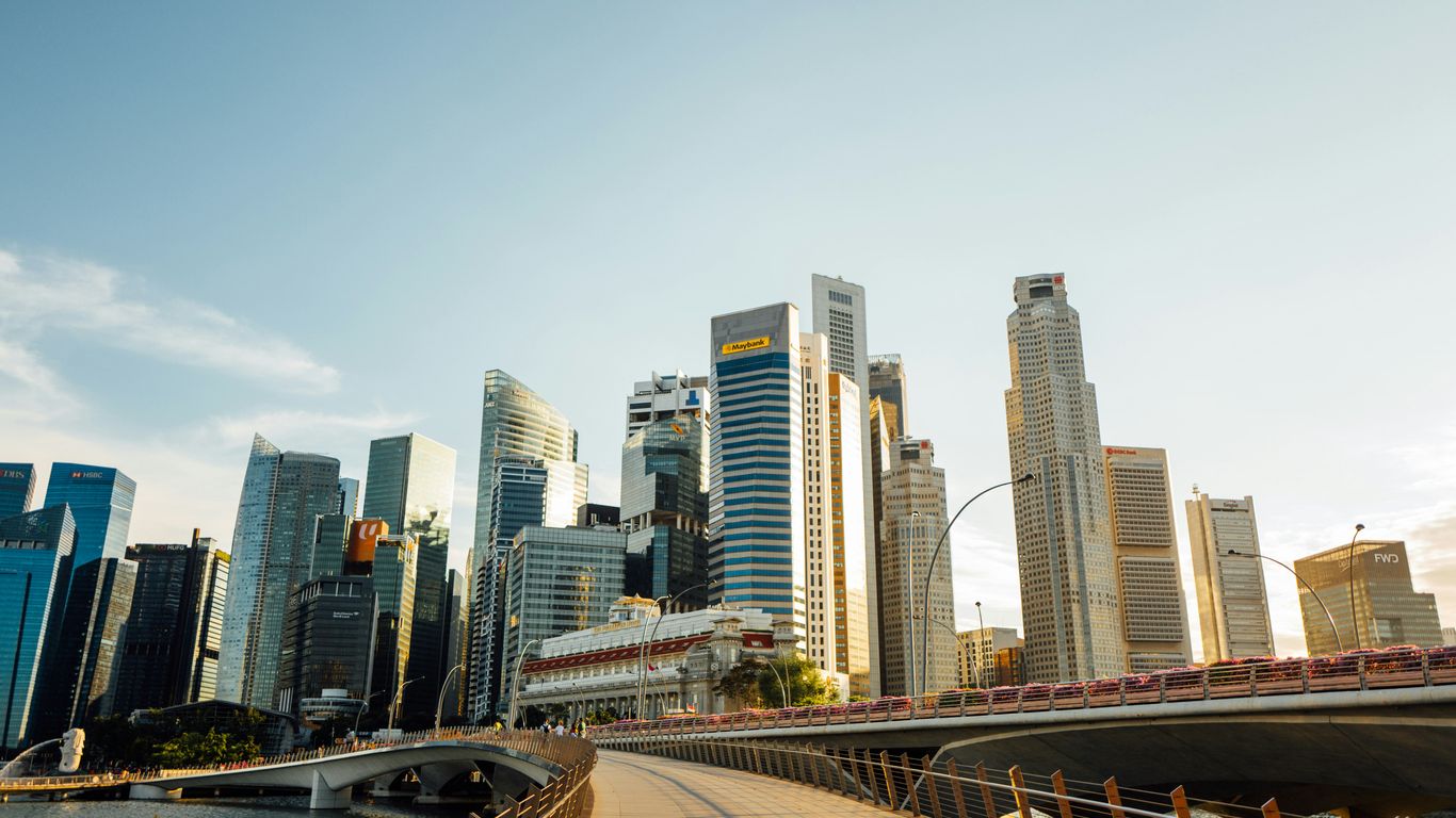 a view of a city from a bridge