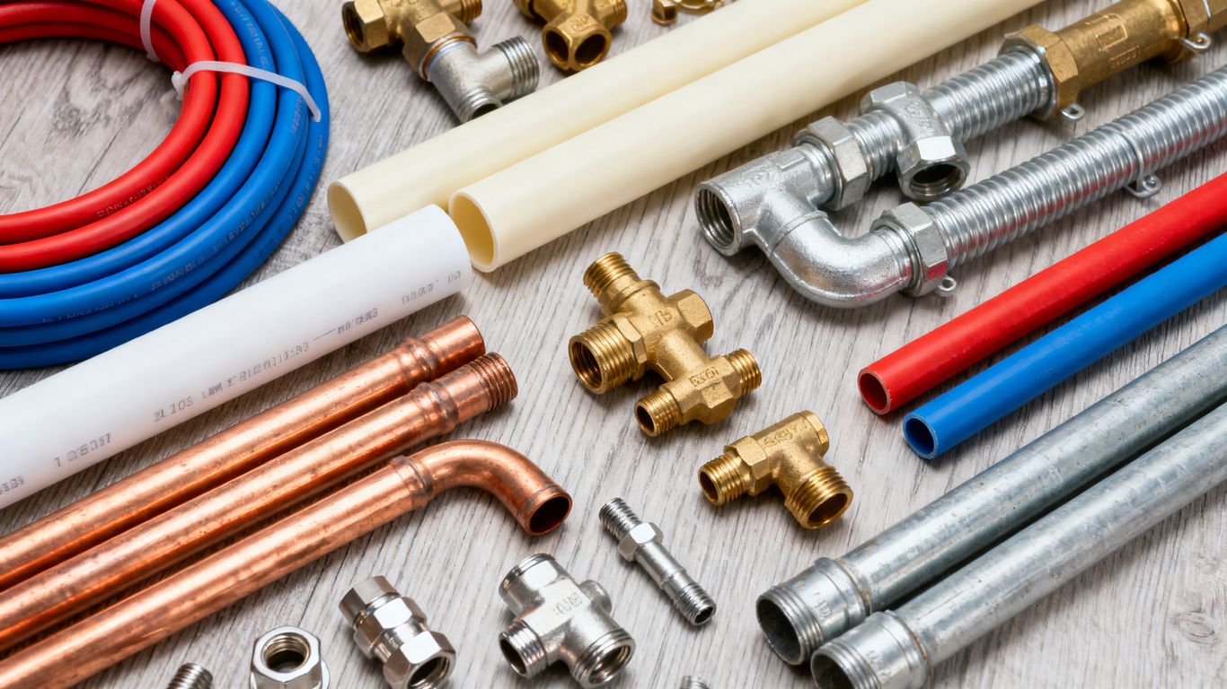 Copper PVC and PEX plumbing materials