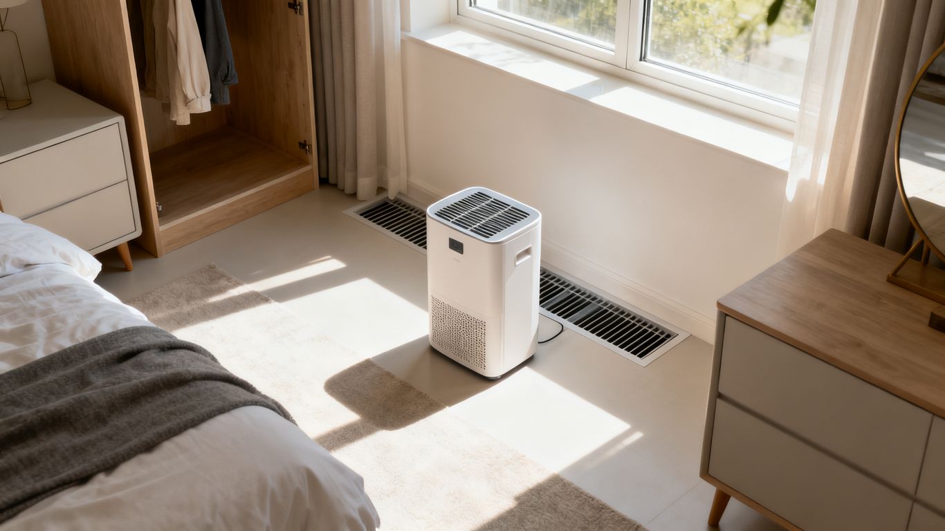 Dehumidifier placement for air circulation