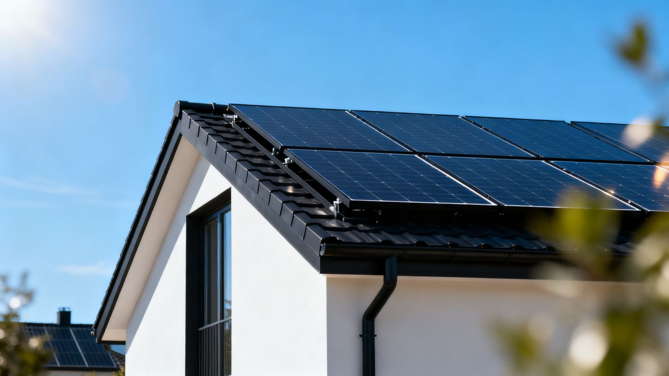 Solarmodul auf modernem Dach