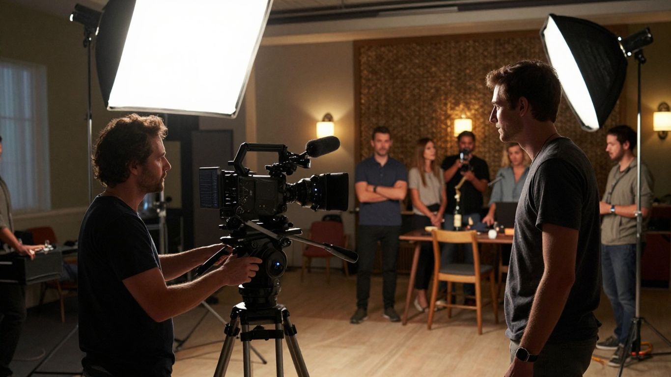 Director filming a polished brand commercial