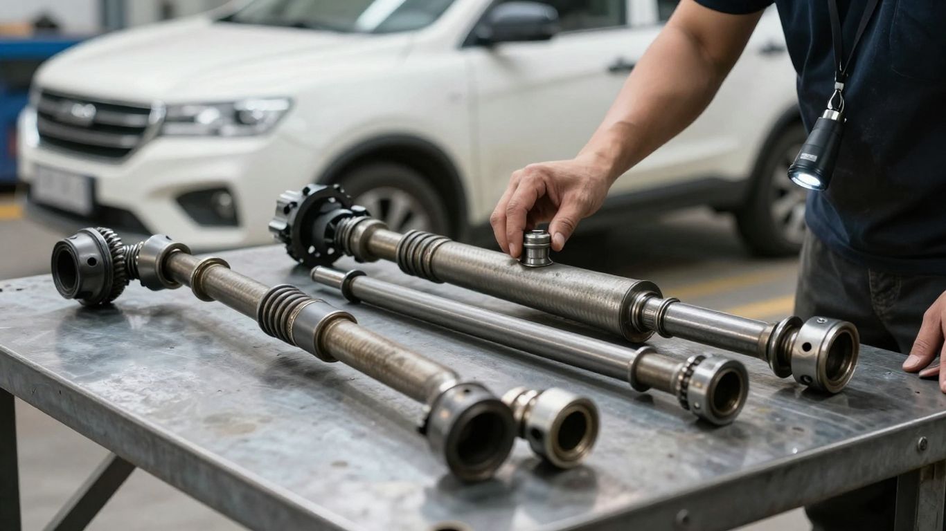 Used sway bar link inspection workshop