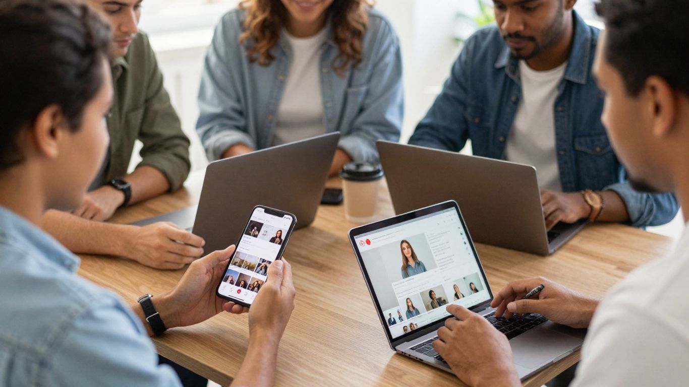 Influencer marketing in paid advertising campaign visual