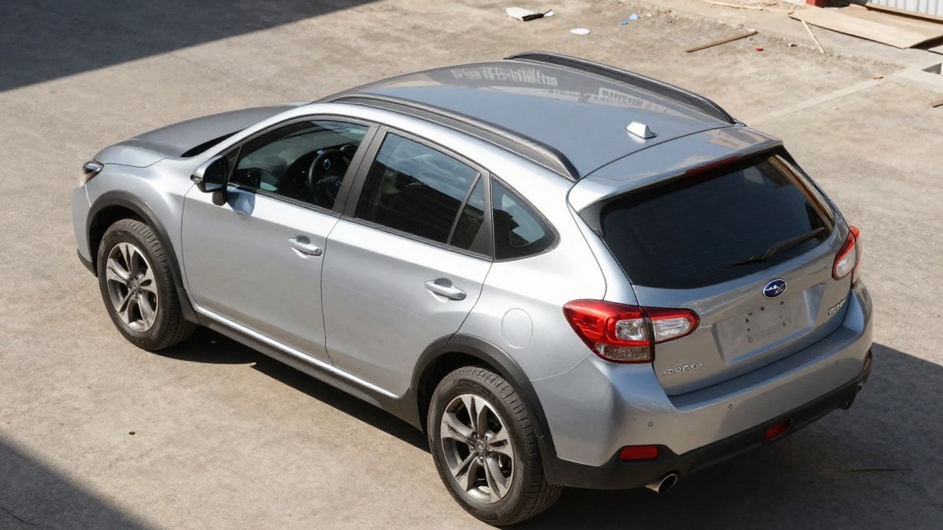 Subaru XV car in a yard