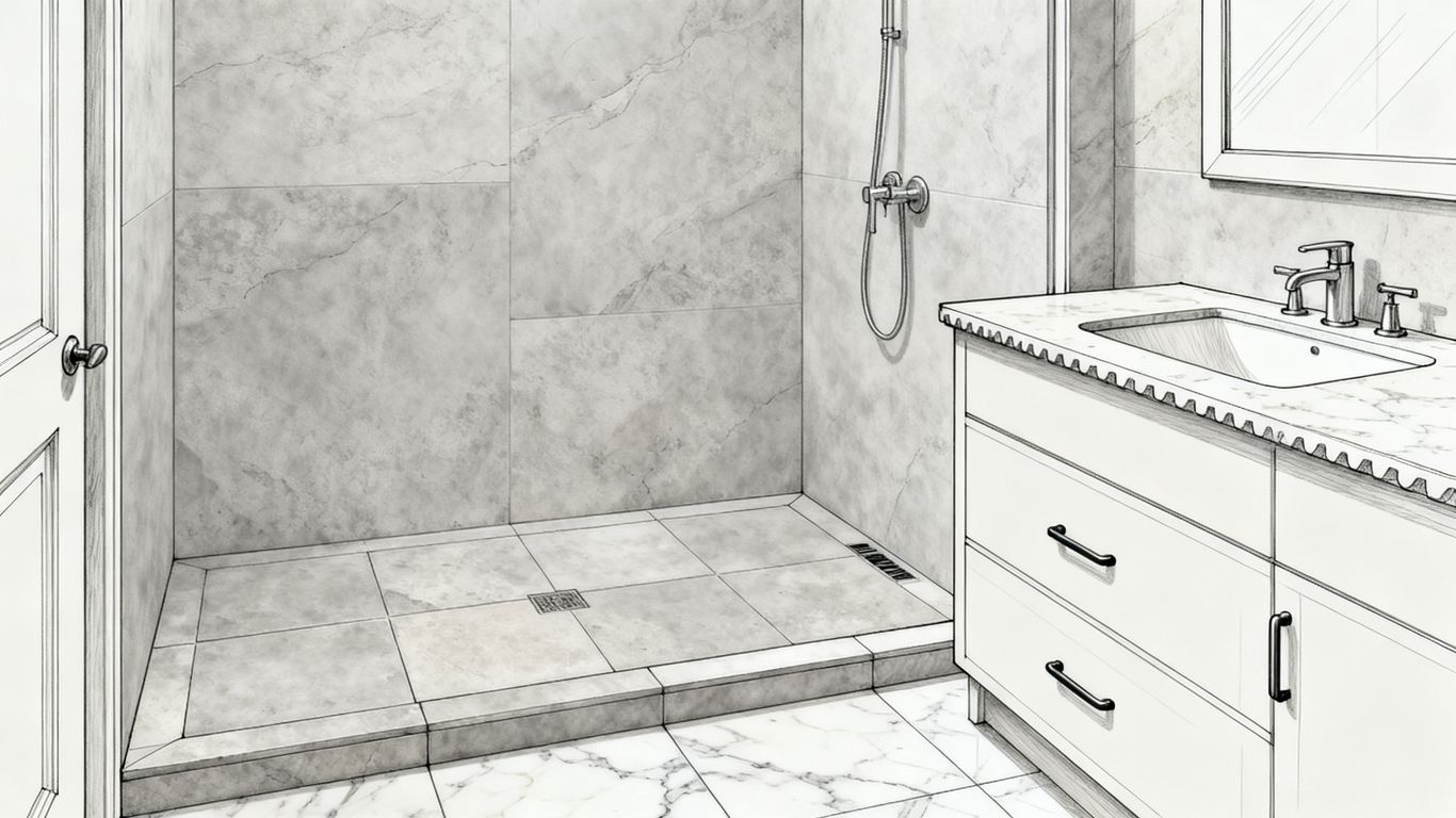 Professional marble finish selection for bathrooms
