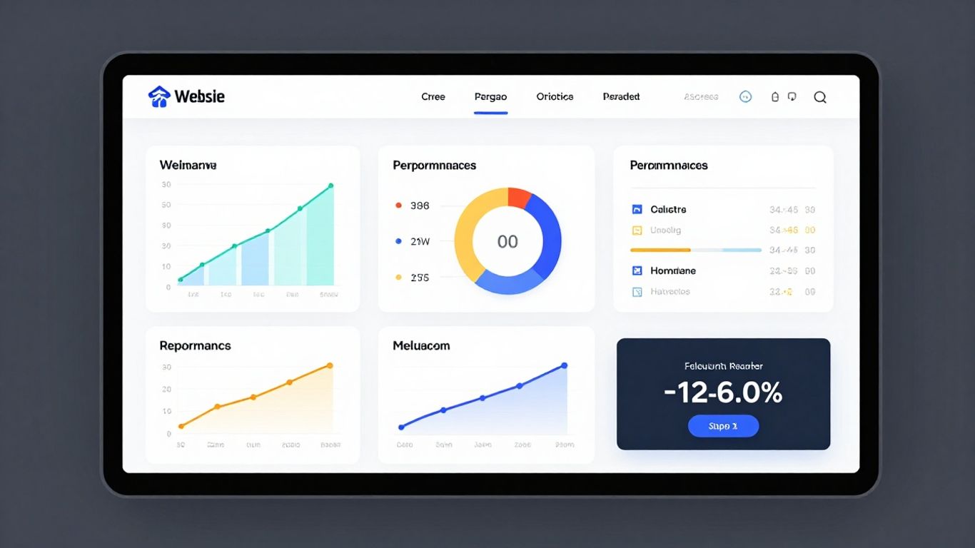 WordPress maintenance dashboard with performance metrics.
