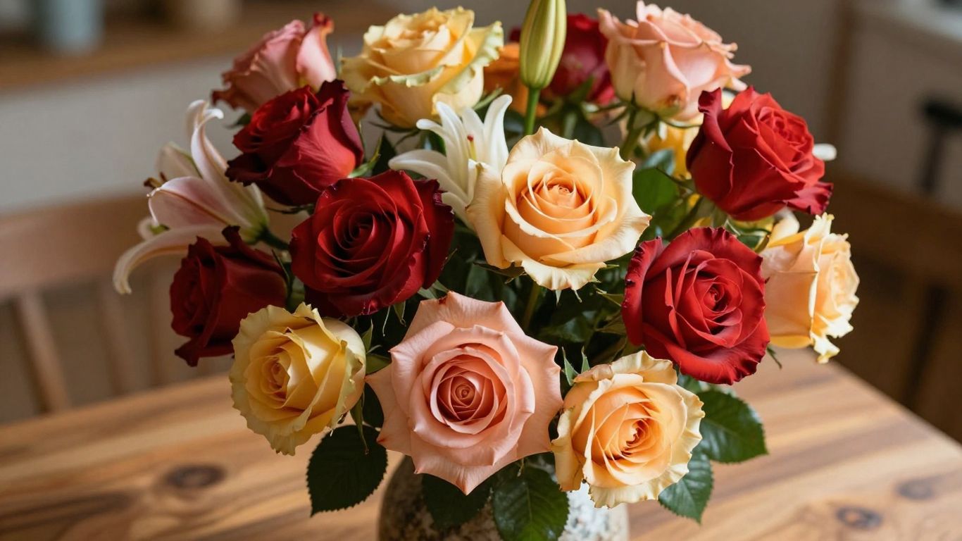 Colorful flower bouquet for thanking a neighbor