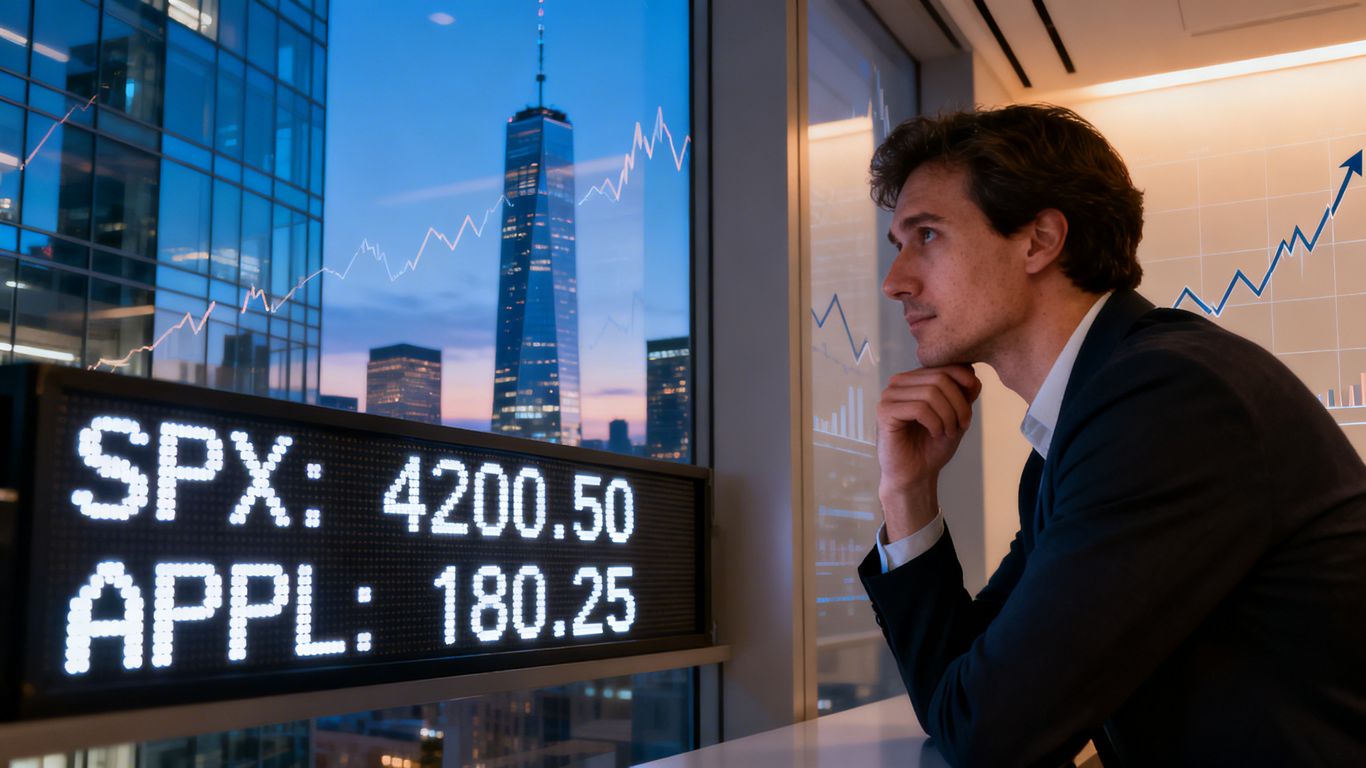 Investor looking at stock market data