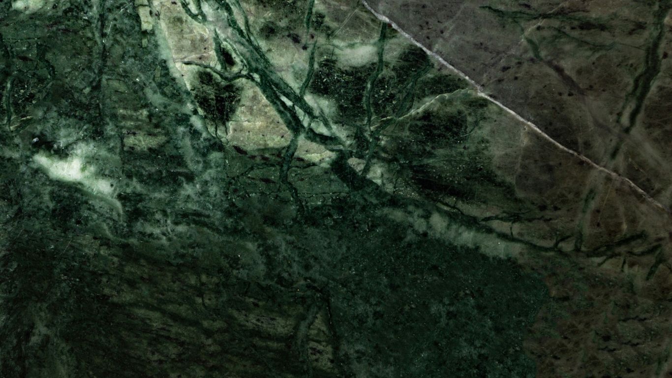 Green marble coffee table in natural light