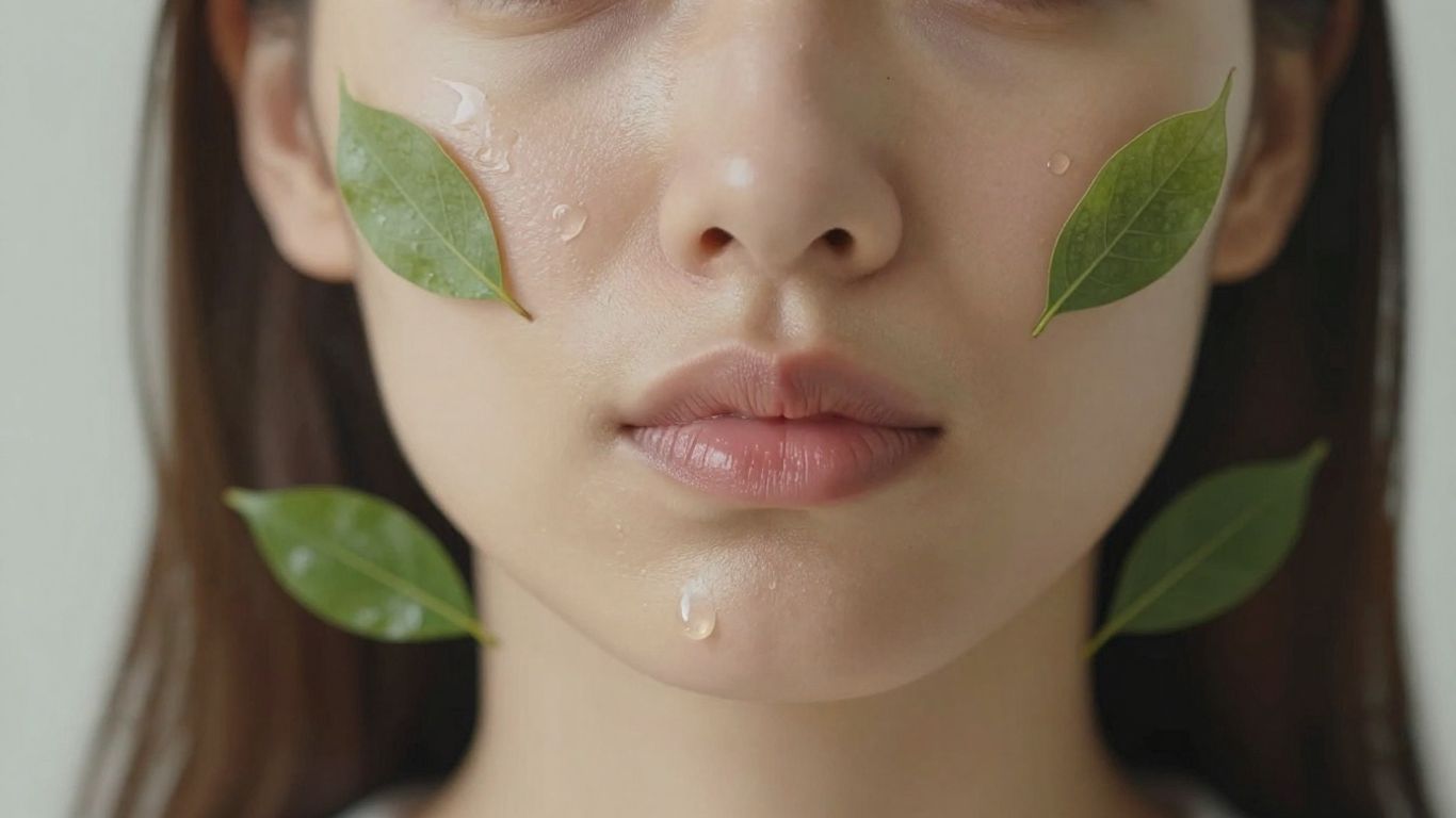 Person with healthy glow, natural elements, vitality