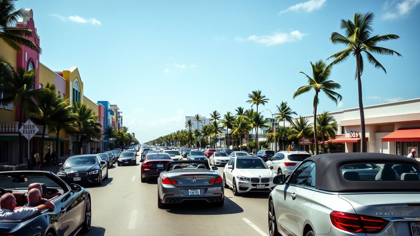 Traffic flow in sunny South Beach