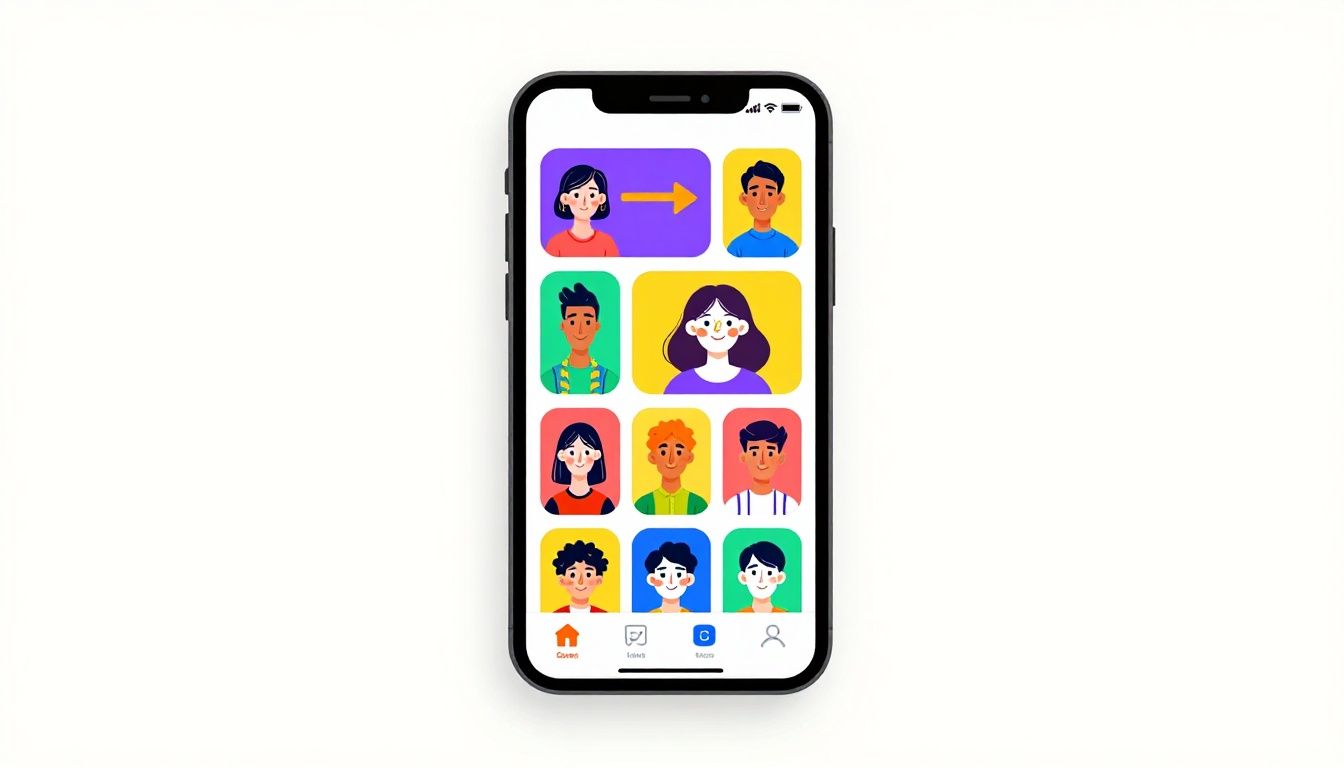 Tela de celular exibindo uma ilustração colorida por números no aplicativo Happy Color, com desenhos vibrantes e interface acolhedora