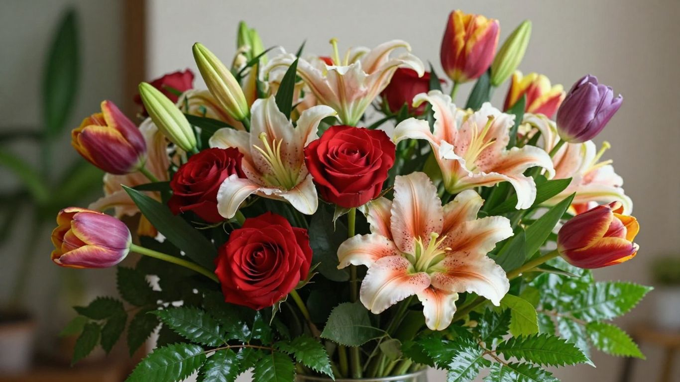 Fresh cut flowers in a beautiful arrangement