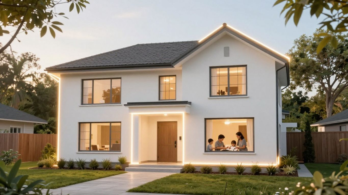 Home equity concept with a house and financial growth.