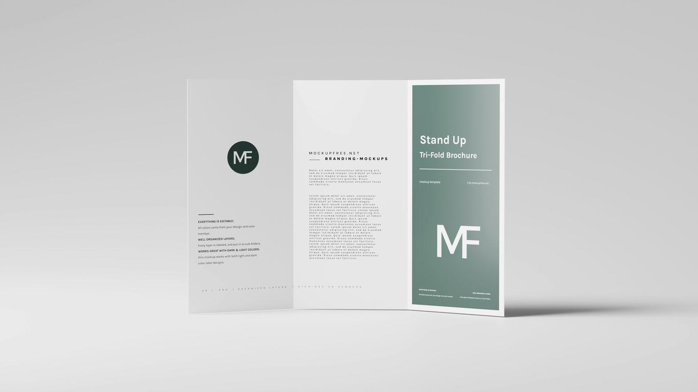 a folded brochure with a green circle on it