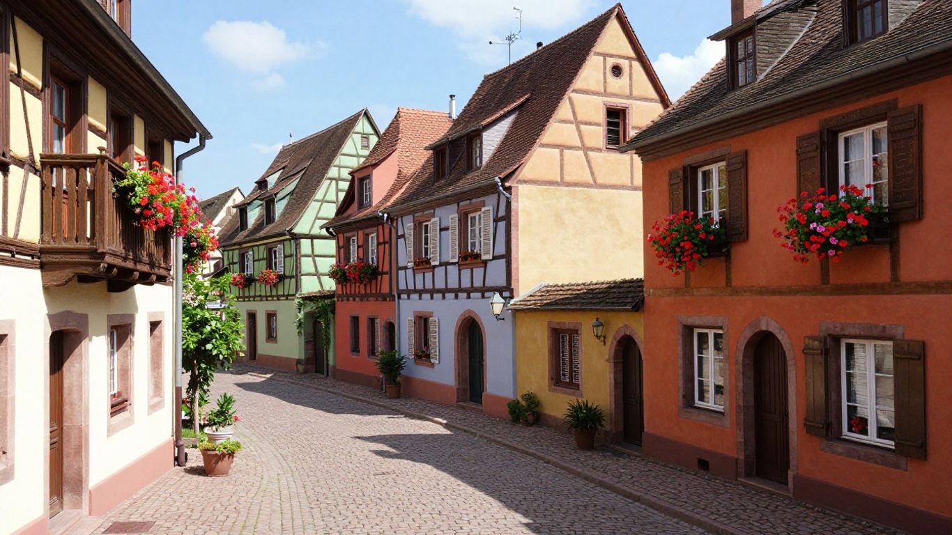 Charming timber-framed houses in Riquewihr