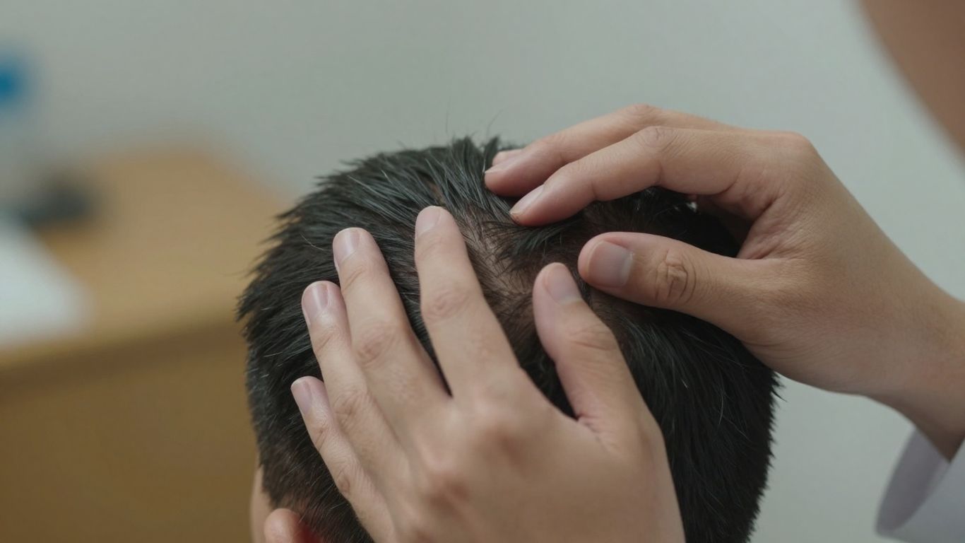 Neurologist examining patient's head for brain and nerve health.