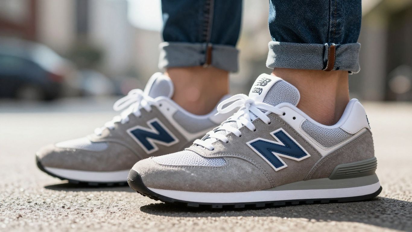 Pantofi sport New Balance bărbați în acțiune.