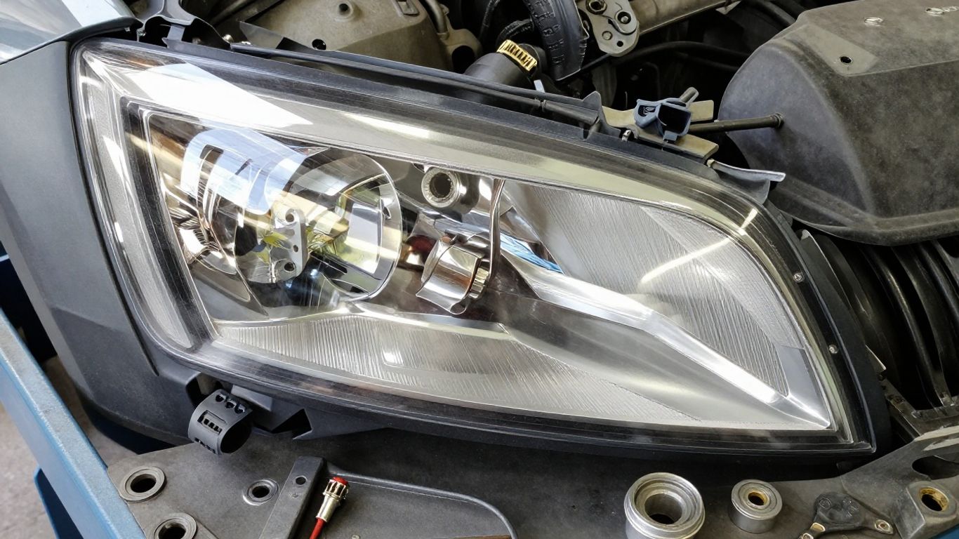 Mechanic checking Kodiaq replacement part
