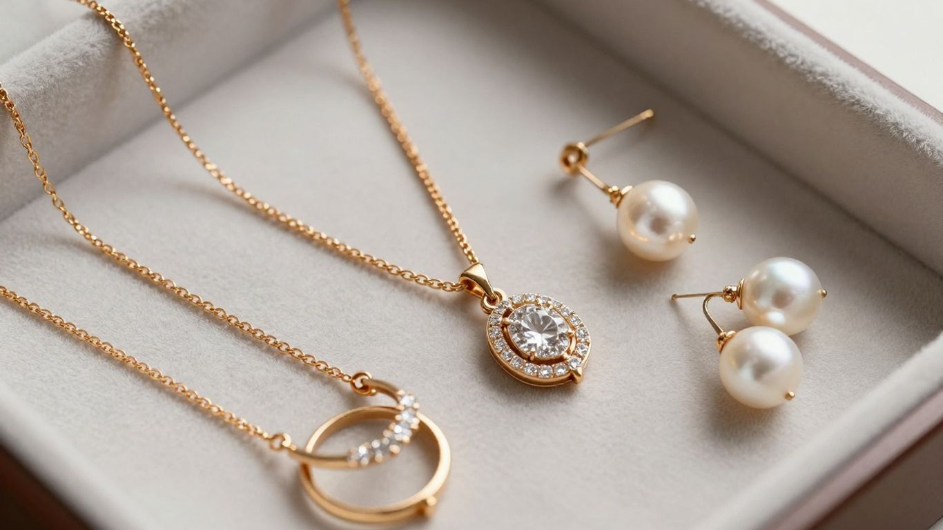 Timeless jewelry collection with diamonds and pearls.