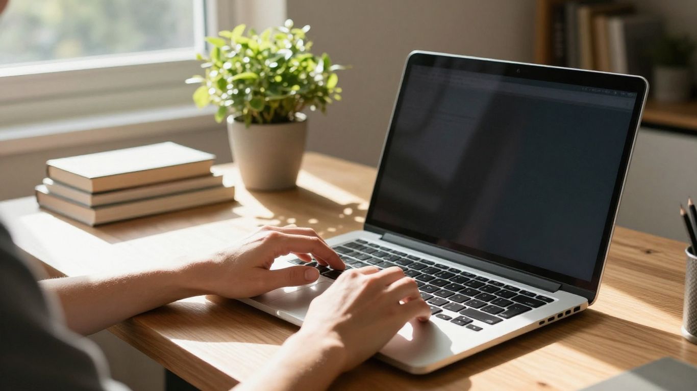 Person working from home in Australia