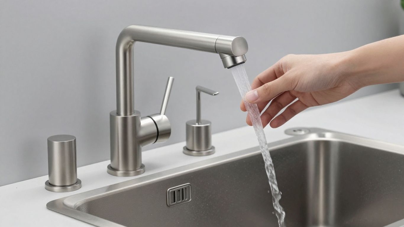 Touchless kitchen faucet with soap dispenser